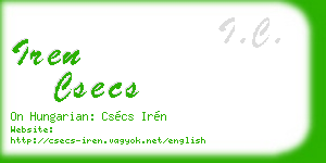 iren csecs business card