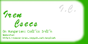 iren csecs business card